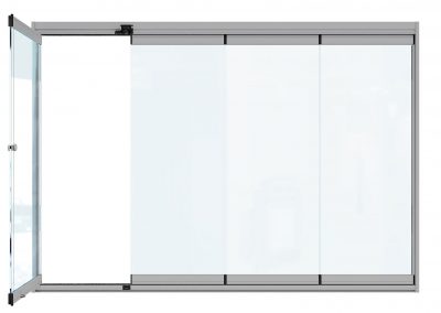 Frameless glass door