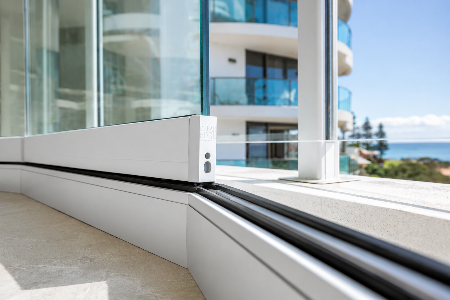 Glass panel on a segment